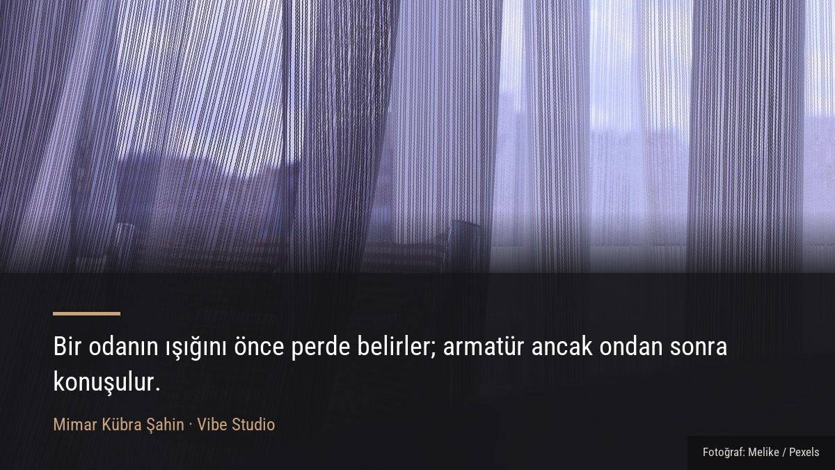 Perde kumaşının ışık geçirgenliğini gösteren doku detayı