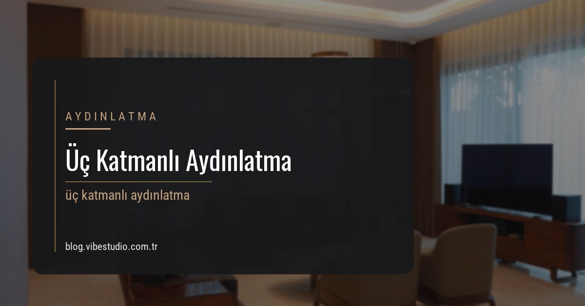 Ferah bir oturma odasında genel, görev ve vurgu aydınlatmasının bir arada görünümü